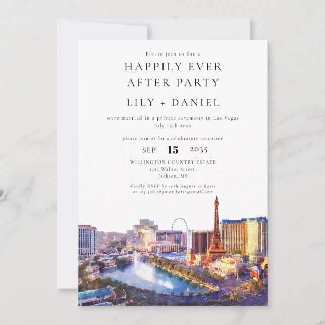 Happily Ever After Las Vegas Wedding Invitation (Front)