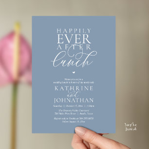 Happily Ever After Lunch Classy Wedding Elopement Invitation