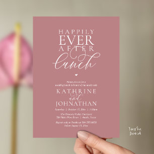 Happily Ever After Lunch Classy Wedding Elopement Invitation