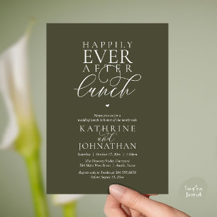 Happily Ever After Lunch Classy Wedding Elopement Invitation