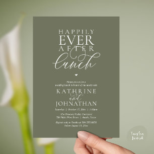Happily Ever After Lunch Classy Wedding Elopement Invitation