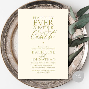 Happily Ever After Lunch Classy Wedding Elopement Invitation