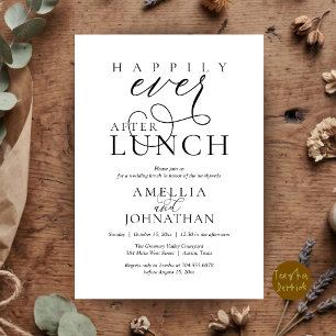 Happily Ever After Lunch Classy Wedding Elopement Invitation