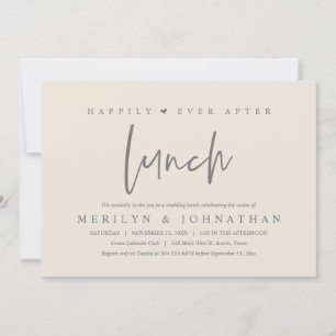 Happily Ever After Lunch Minimalist Wedding Party Invitation