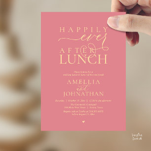 Happily Ever After Lunch Modern Wedding Elopement Invitation