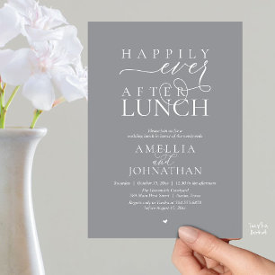 Happily Ever After Lunch Modern Wedding Elopement Invitation