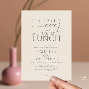 Happily Ever After Lunch Modern Wedding Elopement Invitation