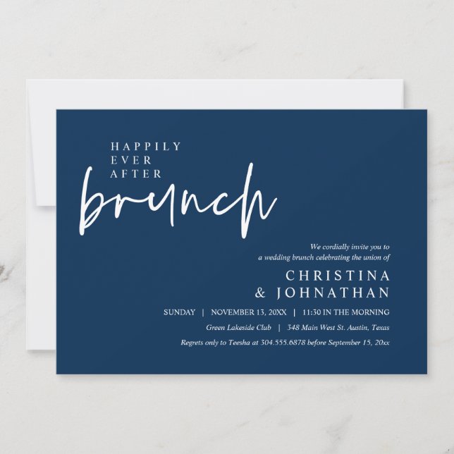 Happily Ever After Lunch Modern Wedding Party Invitation (Front)