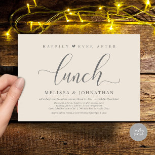 Happily Ever After Lunch, Wedding Elopement party Invitation
