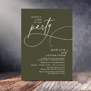 Happily Ever After Modern Elegant Wedding Dinner Invitation