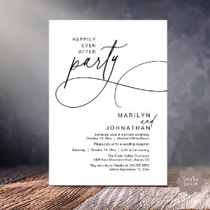 Happily Ever After Modern Elegant Wedding Dinner Invitation