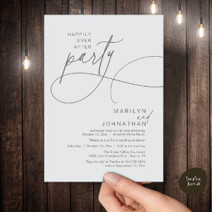 Happily Ever After Modern Elegant Wedding Dinner Invitation