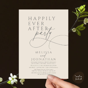 Happily Ever After Modern Elegant Wedding Party In Invitation