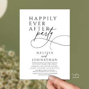Happily Ever After Modern Elegant Wedding Party Invitation