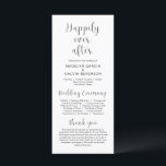 Happily Ever After Modern Wedding Ceremony Program Programme<br><div class="desc">Modern Wedding Ceremony Program in 4x9 inches (long) card. It is designed with scroll accent that can be personalised with custom/ personalised text for your wedding party, ceremony details, memorial notes and thank you message. If you are looking for other program card types and sizes, please search through our matching...</div>