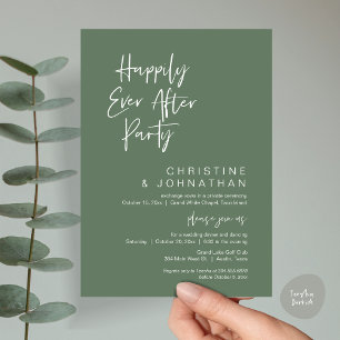 Happily Ever After, Modern Wedding Dinner Party Invitation