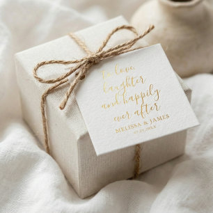 Happily Ever After Modern Wedding Photo Favour Tags