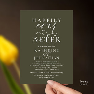 Happily Ever After, Modern Wedding Reception Invitation