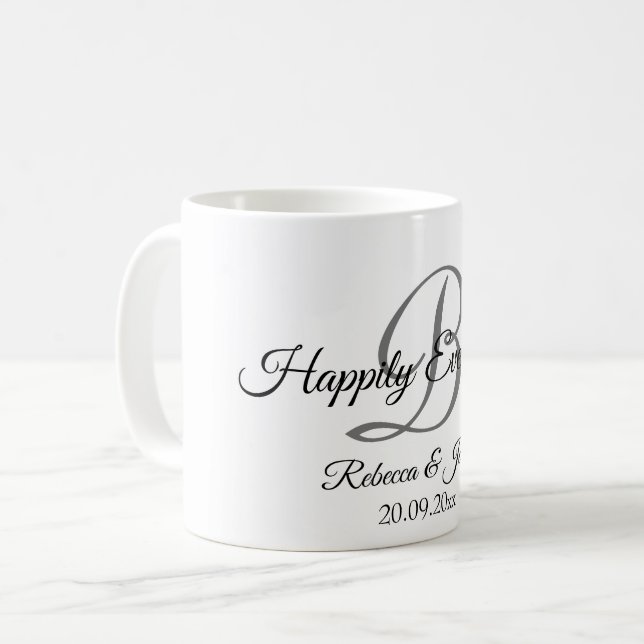 Happily Ever After Monogram Coffee Mug (Front Left)
