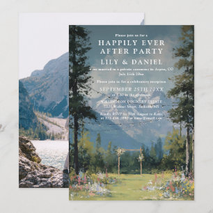 Happily Ever After Mountain Wedding Reception Invitation