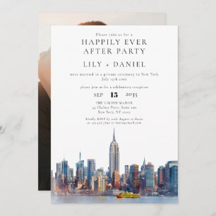 Happily Ever After New York Photo Wedding Invitation