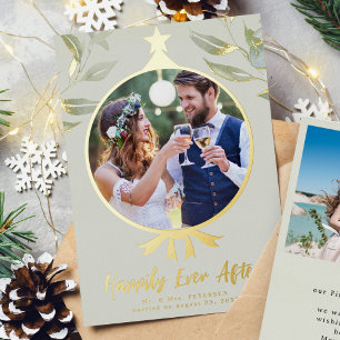 Happily Ever After newlywed Christmas photo 