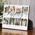 Happily Ever After Newlyweds Wedding Photo Collage Plaque<br><div class="desc">Special personalized newlywed wedding photo collage plaque to display your own special wedding photos and memories. Our design features a simple 8 photo collage grid design with "Happily Ever After" designed in a beautiful handwritten black script style text pairing. Each photo is framed with a simple offset gold coloured border....</div>