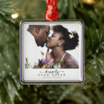 Happily Ever After Newlyweds Wedding Photo Metal Tree Decoration<br><div class="desc">A modern photo keepsake</div>
