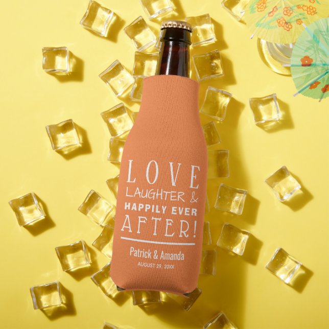 Happily Ever After ORANGE Wedding Bottle Cooler (In Situ Summer)