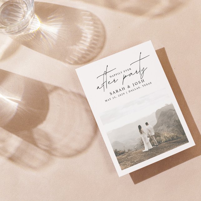 Happily Ever After Party 2 Photo Wedding Reception Announcement (Our Fairy Tale Continues... Join Us for Our Happily Ever After Party! 🌟🍾)