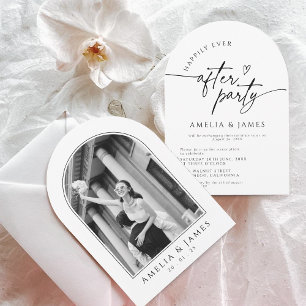 Happily Ever After Party Arch Photo Wedding Invitation