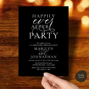 Happily Ever After Party, Classy Wedding Dinner Invitation