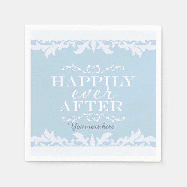 HAPPILY EVER AFTER Party Dinner Cocktail Napkins (Front)