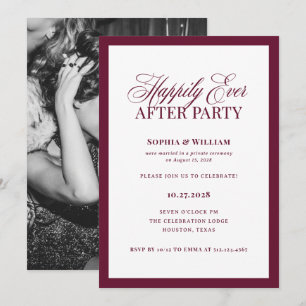 Happily Ever After Party Elopement Reception Invitation