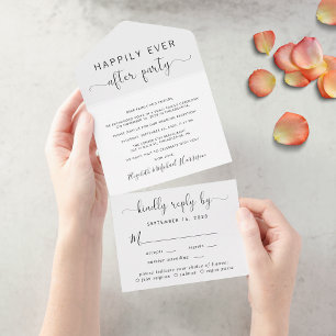 Happily Ever After Party Menu Choice Wedding All In One Invitation