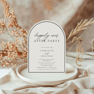 Happily Ever After Party Minimal Elopement Wedding Invitation