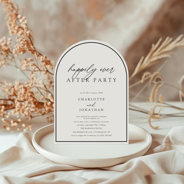 Happily Ever After Party Minimal Elopement Wedding Invitation (Creator Uploaded)