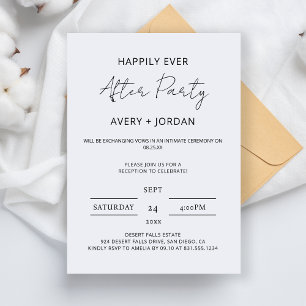 Happily Ever After Party Minimalist Elopement Invitation