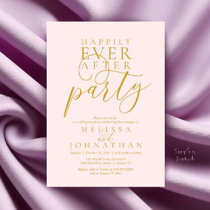Happily Ever After Party, Modern Classy Wedding Invitation