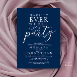 Happily Ever After Party, Modern Classy Wedding Invitation