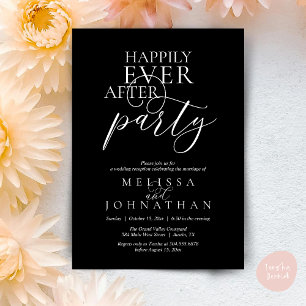 Happily Ever After Party, Modern Classy Wedding Invitation