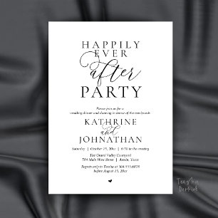 Happily Ever After Party, Modern Elegant Wedding Invitation