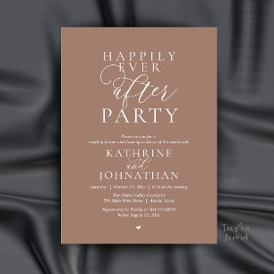 Happily Ever After Party, Modern Elegant Wedding Invitation