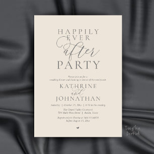  Happily Ever After Party, Modern Elegant Wedding Invitation