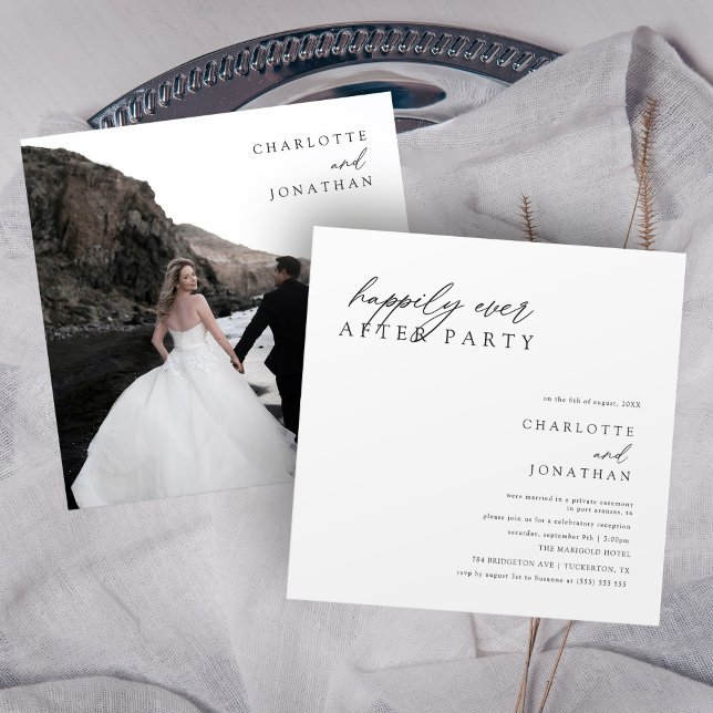 Happily Ever After Party Modern Elopement Wedding Invitation (Creator Uploaded)