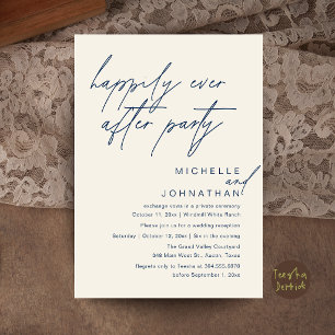 Happily Ever After Party, Modern Minimal Wedding Invitation