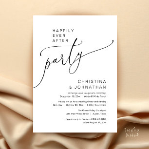 Happily Ever After Party, Modern Reception Dinner Invitation