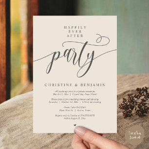 Happily Ever After Party, Modern Script Invitation