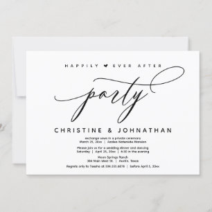 Happily Ever After Party, Modern Wedding Dinner Invitation