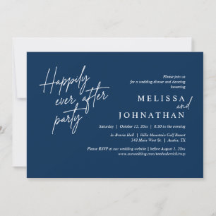 Happily Ever After Party, Modern Wedding Dinner Invitation